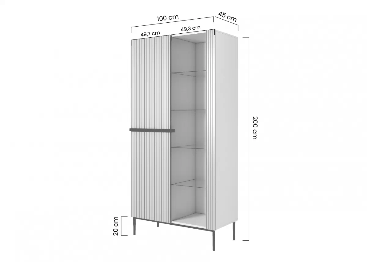 Vitrína na vysokých nohách