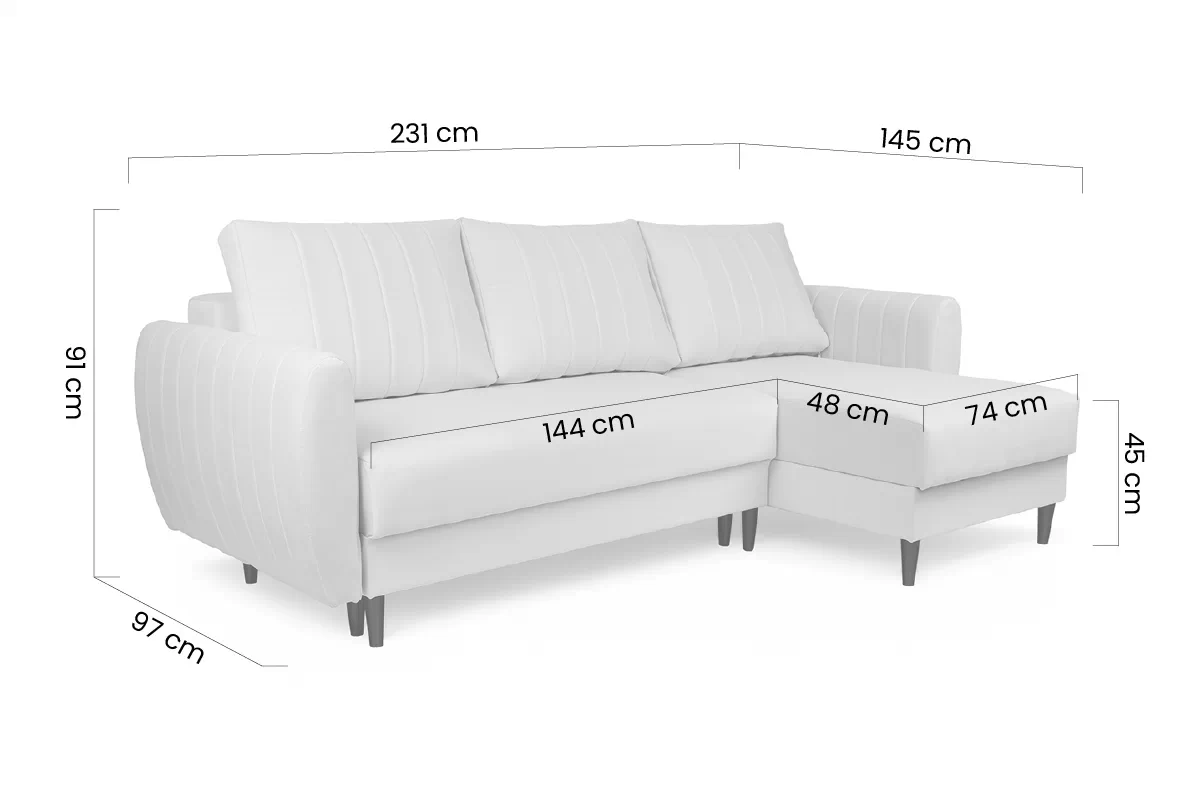 Rozkladacia rohová sedacia súprava s úložným priestorom Nefios 