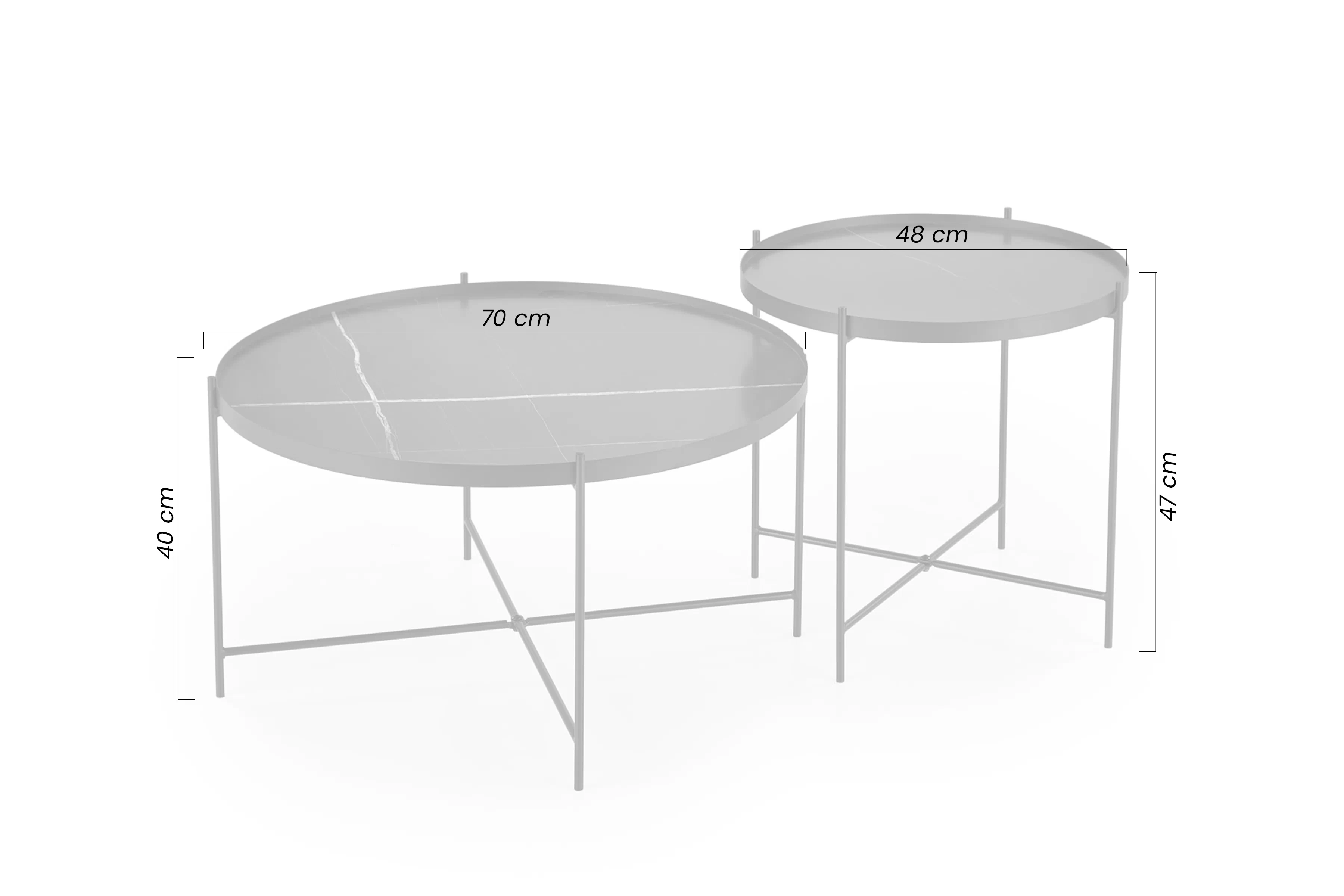 Komplet Stolíkow kawowych Mensa - Čierny mramor