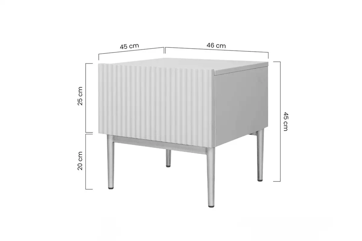 Komplet szafek nocnych Nicole 46 cm - Čierny / zlote nozki