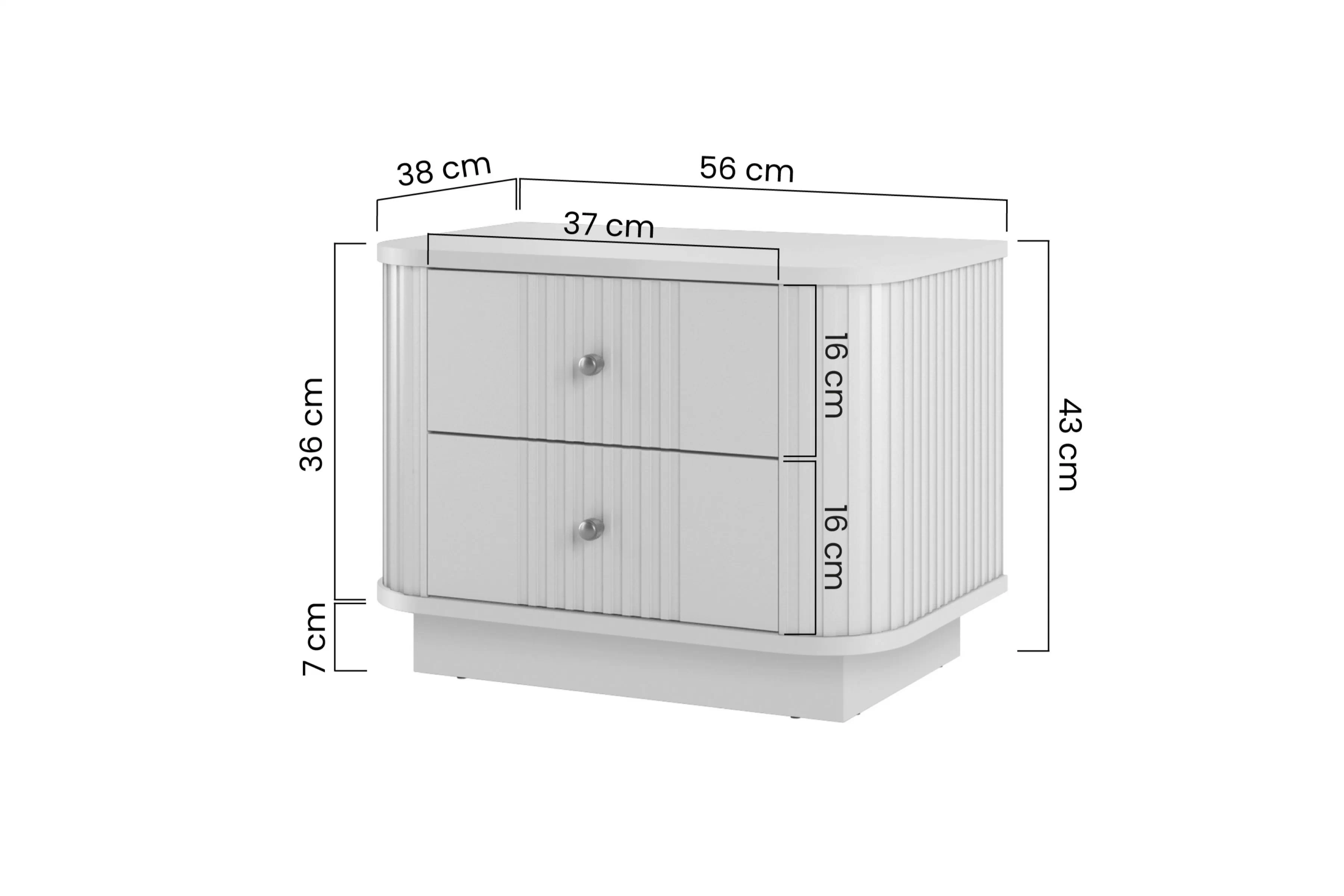 Komplet szafek nocnych Vesper 56 cm - kašmír / čierny úchyty